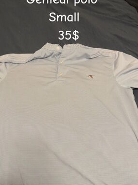 Light Blue Striped Men's Polo Shirt - Small